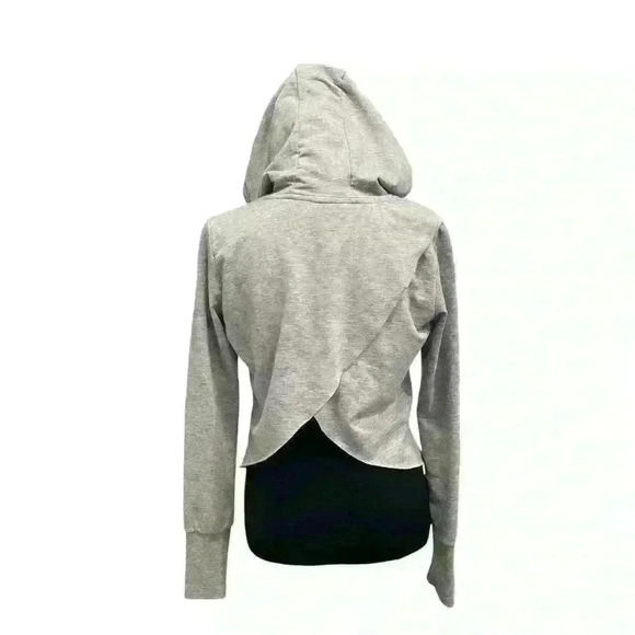 Gymshark Crossback Cropped Hoodie | Gray | Size XSmall - Picture 2 of 6